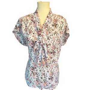 LOFT Neutral Floral Blouse
